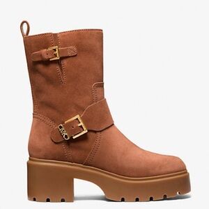 Michael Kors Brown Suede Combat Boots